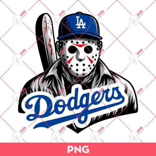 Jason Voorhees Dodgers PNG, Horror Movie Characters Fan LA Dodgers PNG