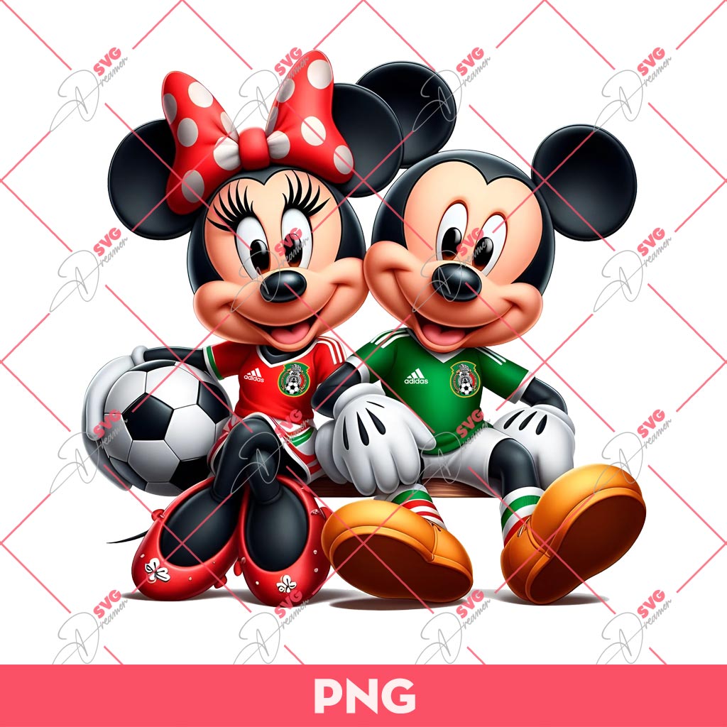 Mexican Mickey And Minnie PNG, Disney Mouse Mexico Soccer PNG