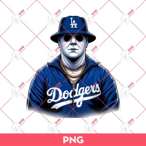 Michael Myers Dodgers PNG, Horror Movie Characters Fan LA Dodgers PNG