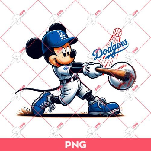 Mickey Dodgers PNG, Disney Mickey Mouse Los Angeles Dodgers PNG, Mickey Mouse Baseball PNG