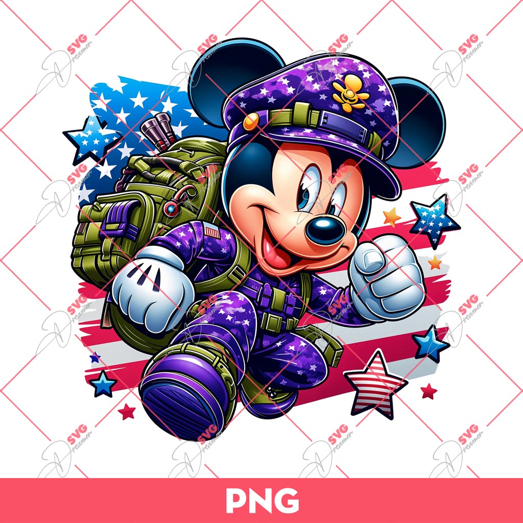 Mickey Mouse Military PNG, Military Child Month PNG, Proud Military PNG