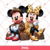 Minnie And Mickey LV Fashion PNG, Disney Mickey Minnie Mouse Wearing Louis Vuitton Outfits PNG