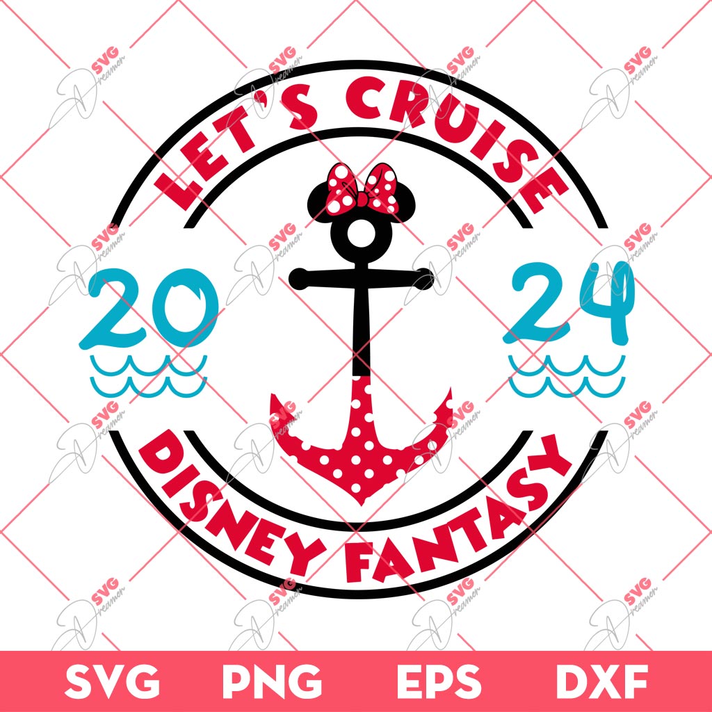 Minnie Let's Cruise Disney Fantasy 2024 SVG, Disney Minnie SVG