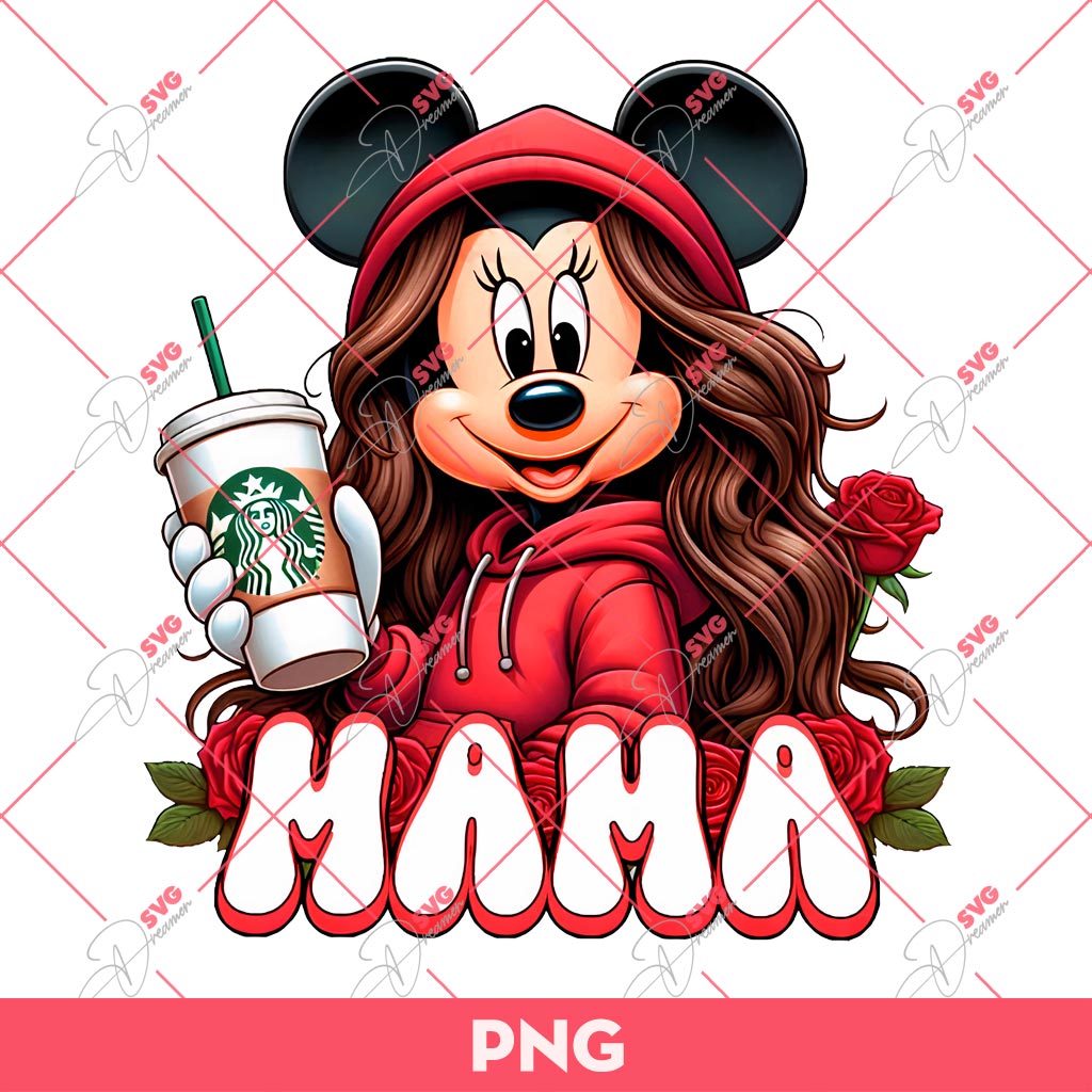 Minnie Mama Coffee PNG, Mama Starbucks Coffee PNG, Mothers Day Gift PNG