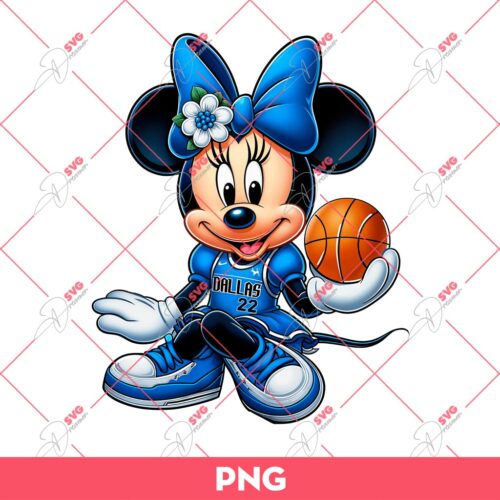 Minnie Mouse Dallas Mavericks Basketball PNG, Disney Minnie NBA Mavericks PNG