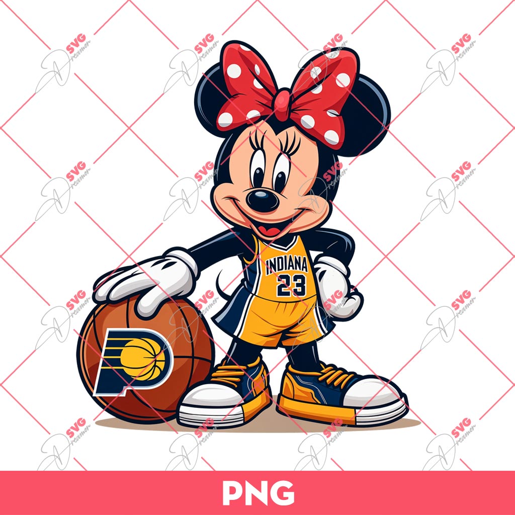 Minnie Mouse Indiana Pacers Basketball PNG, Minnie Pacers NBA PNG