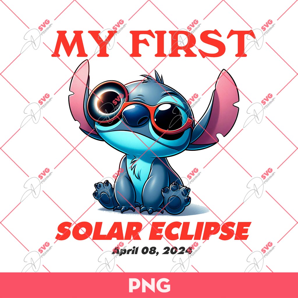 My First Solar Eclipse PNG, Stitch Solar Eclipse PNG, Total Solar Eclipse 2024 PNG