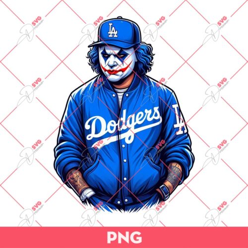 Pennywise Dodgers PNG, Horror Characters Fan Los Angeles Dodgers PNG