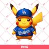 Pikachu Dodgers Fan PNG, Pokemon Pikachu Los Angeles Dodgers Baseball PNG