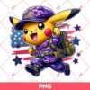 Pikachu Pokemon Military PNG, Military Child Month PNG, Proud Military PNG
