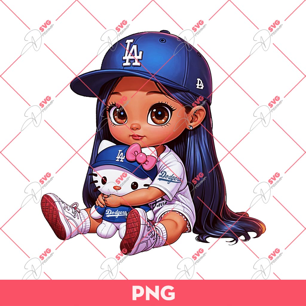 Pocahontas Princess And Hello Kitty LA Dodgers Baseball PNG, Pocahontas Dodgers PNG, Kitty LA Dodgers PNG