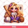 Rapunzel Princess Detroit Tigers PNG, Disney Princess Baseball PNG