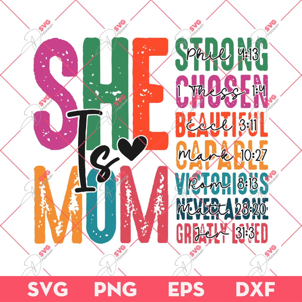 She Is Mom SVG PNG, Retro Mom SVG PNG, Mothers Day SVG PNG