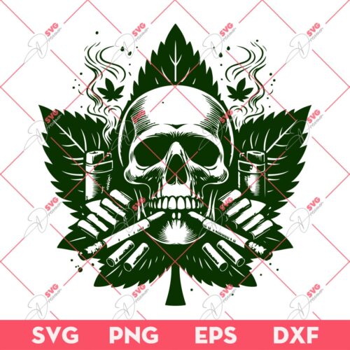 Skull Cannabis PNG SVG, Skeleton Smoking Weed SVG PNG, 420 SVG PNG