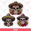 Bundle Skull Cinco De Mayo PNG, Mexican Skull PNG, Skull And Skeleton PNG Bundle