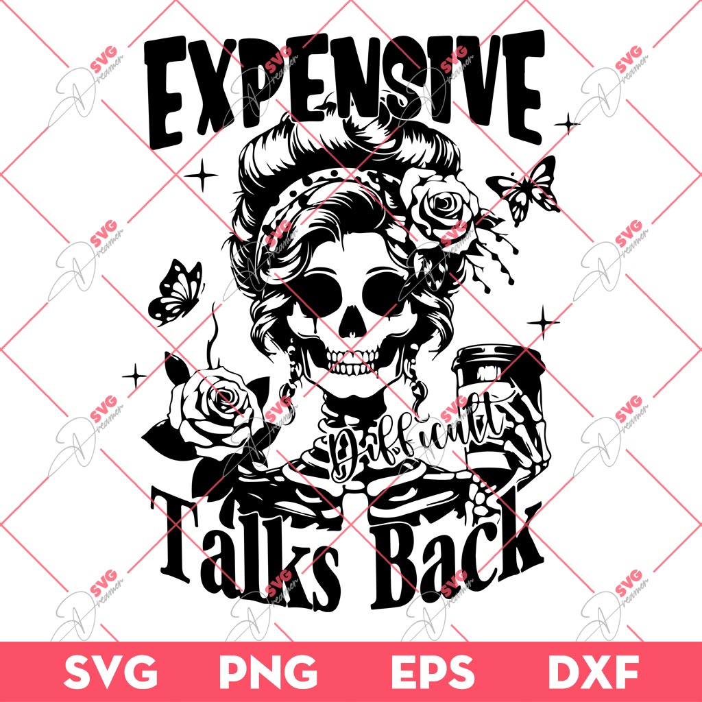 Skull Mom Coffee SVG, Expensive Difficult And Talks Back SVG PNG, Funny Mom SVG PNG