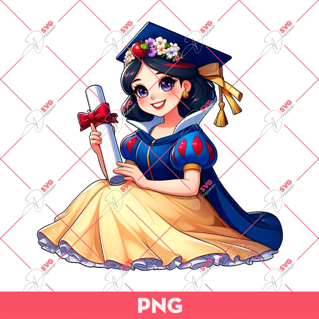 Snow White Princess Graduation PNG, Disney Princess Graduation 2024 PNG