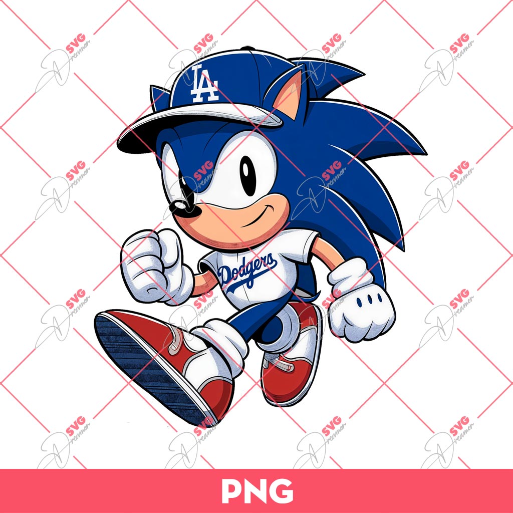 Sonic Dodgers PNG, Sonic Los Angeles Dodgers MLB Baseball PNG