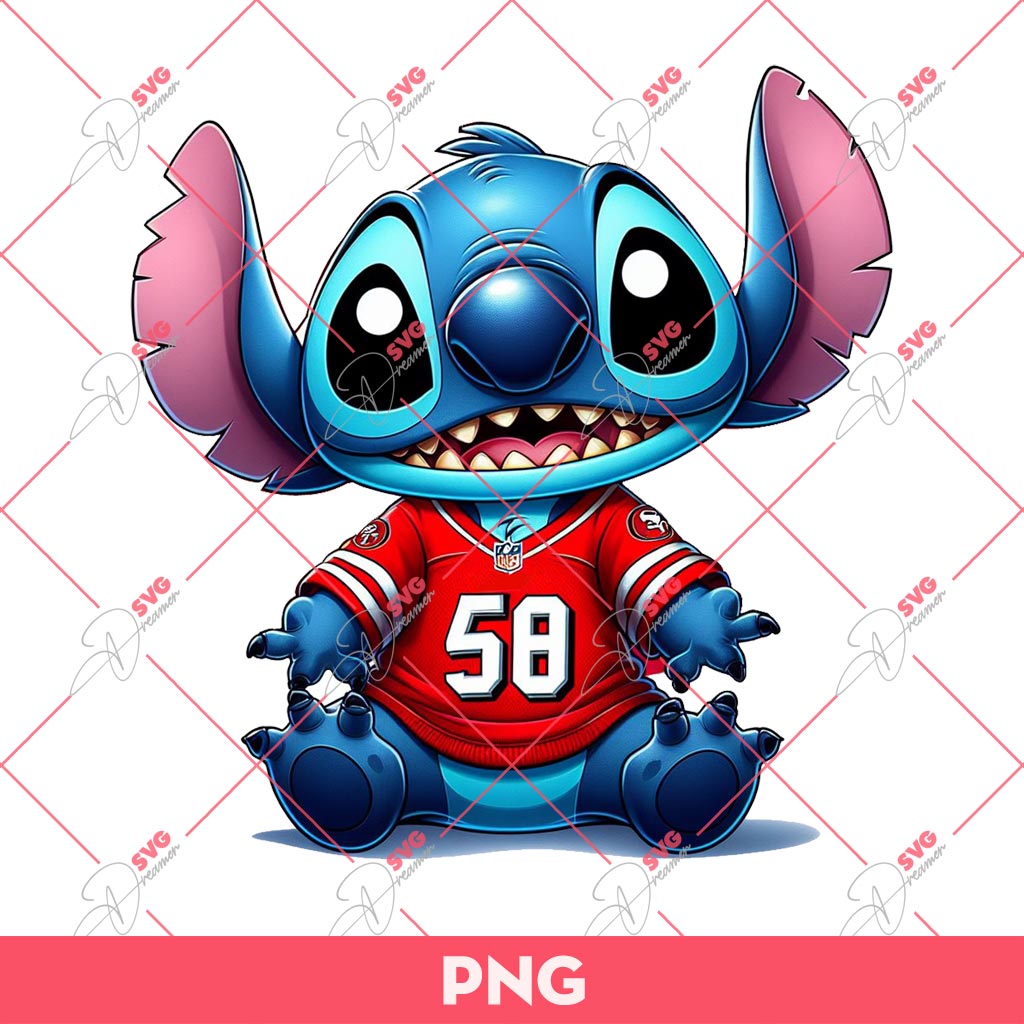 Stitch 49Ers PNG, Stitch San Francisco 49ers NFL Football PNG
