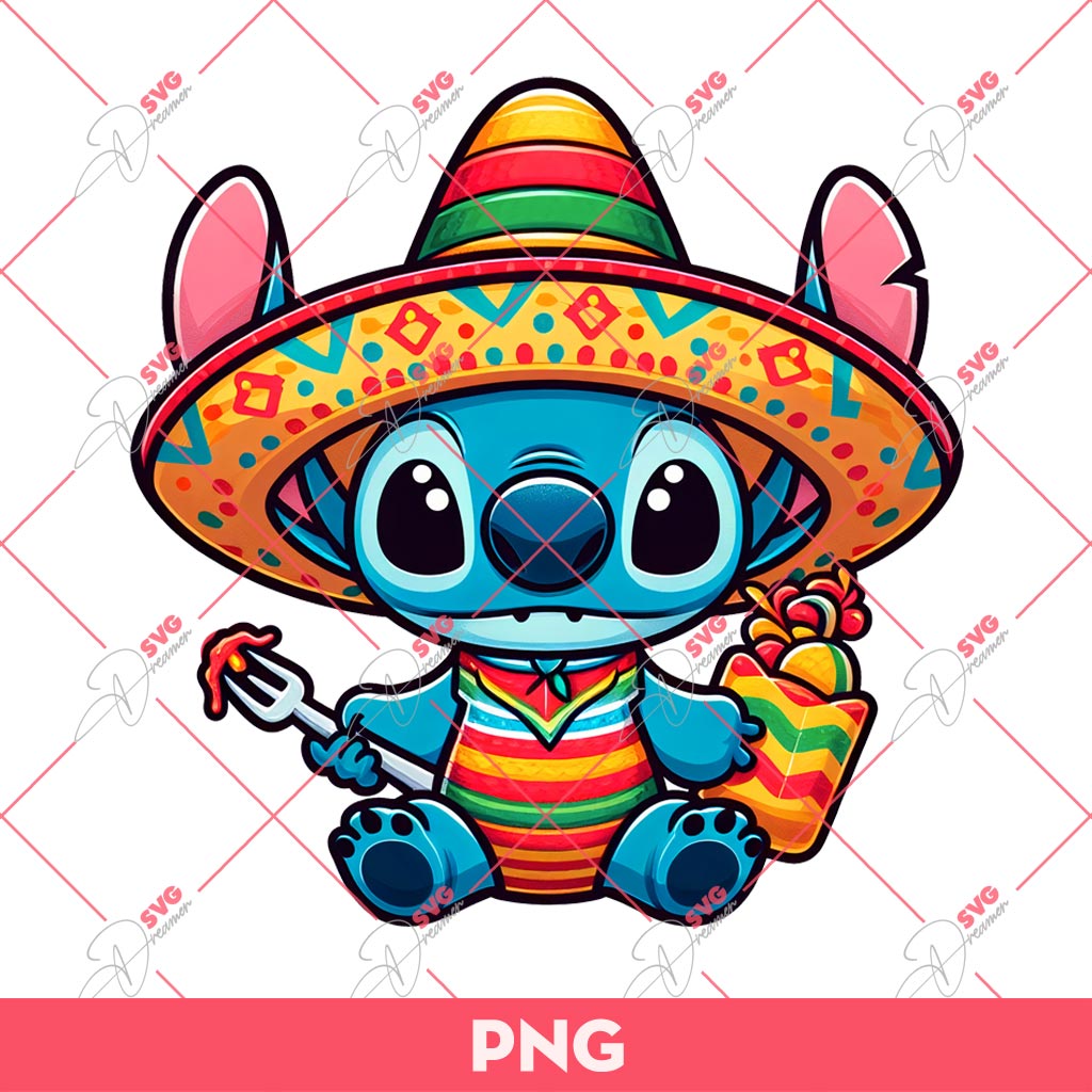 Stitch Cinco De Mayo PNG, Mexican Stitch PNG