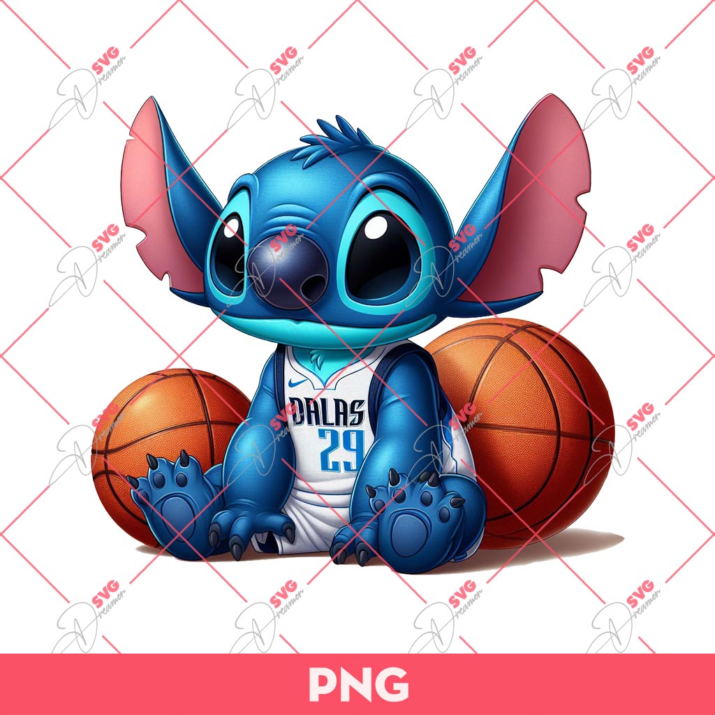 Stitch Dallas Mavericks PNG, Stitch Basketball PNG, Stitch NBA Mavericks PNG