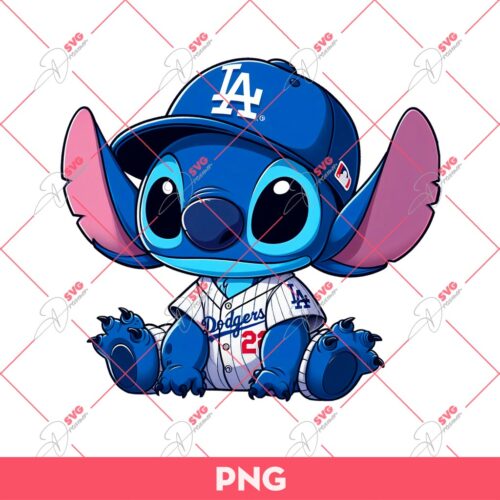 Stitch Dodgers PNG, Stitch LA Dodgers Baseball PNG
