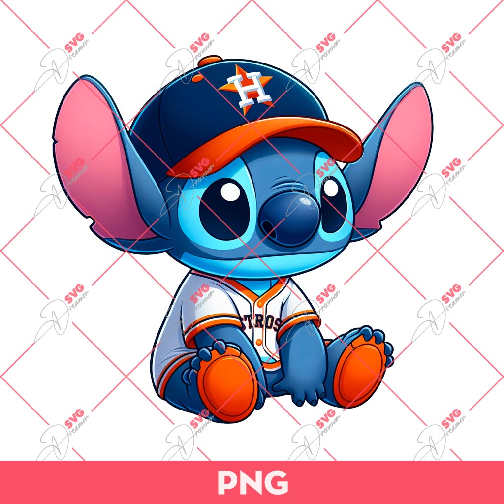 Stitch Houston Astros Baseball PNG, Stitch Baseball PNG, Stitch MLB Astros PNG
