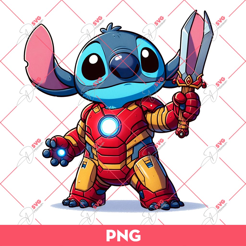 Stitch Iron Man PNG, Stitch Avengers PNG, Stitch Superhero PNG