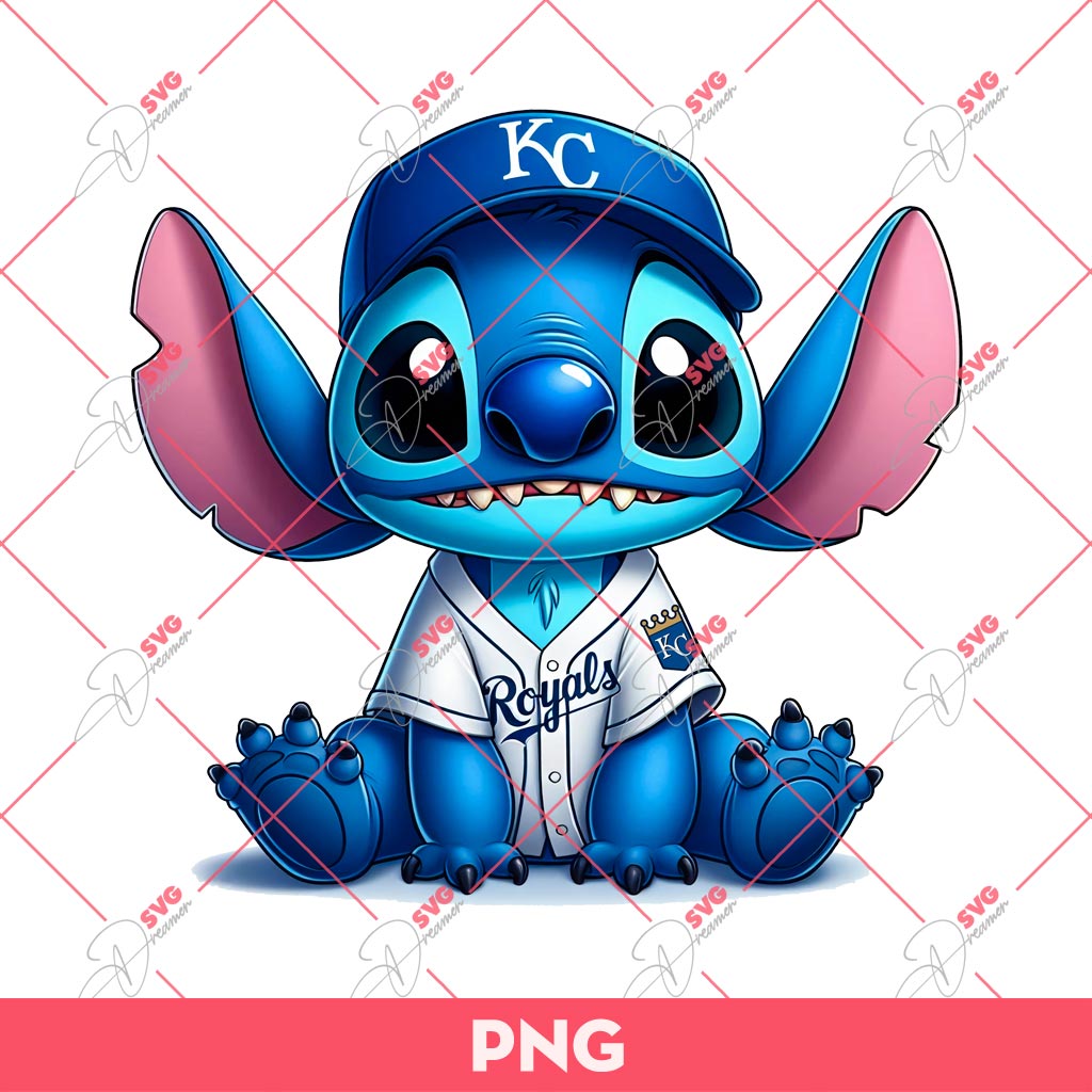 Stitch KC Royals PNG, Stitch Baseball PNG, Stitch MLB Kansas City Royals PNG