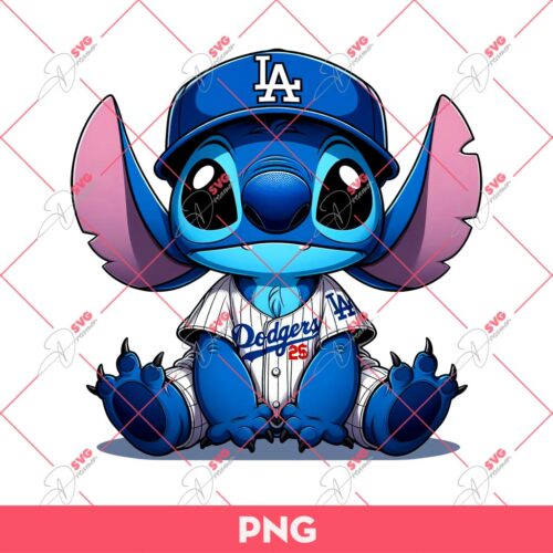 Stitch LA Dodgers PNG, Los Angeles Dodgers MLB Stitch PNG