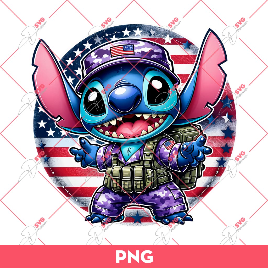 Stitch Military PNG, Military Child Month PNG, Stitch Proud Military PNG