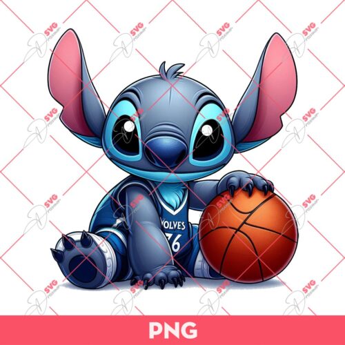 Stitch Minnesota Timberwolves PNG, Stitch Basketball PNG, Stitch NBA Minnesota Timberwolves Basketball PNG