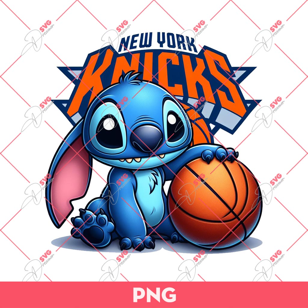 Stitch New York Knicks PNG, Stitch Basketball PNG, Stitch NBA Knicks PNG
