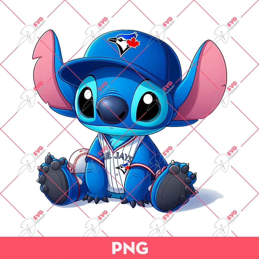 Stitch Toronto Blue Jays PNG, Stitch Baseball PNG, Stitch MLB Blue Jays PNG