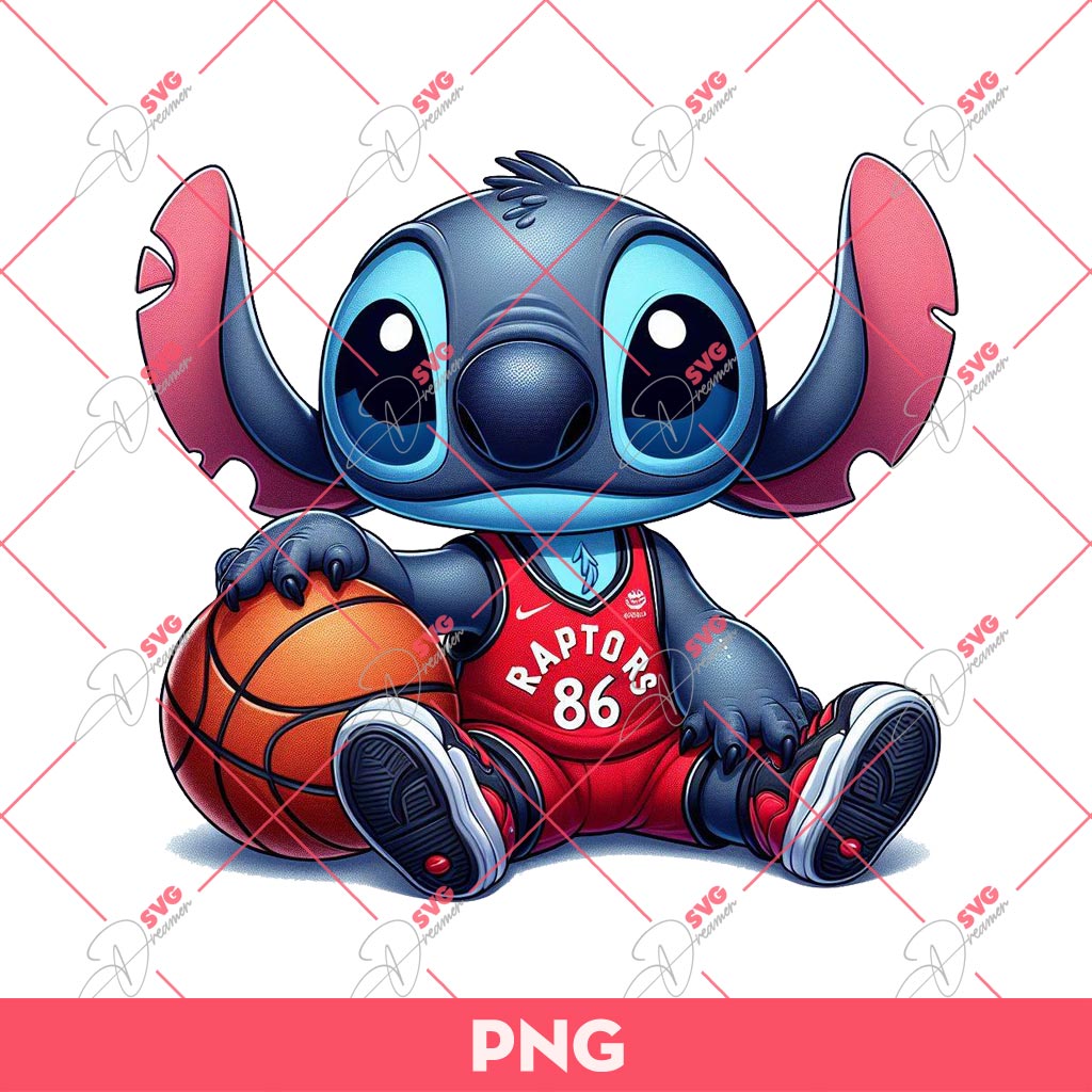 Stitch Toronto Raptors PNG, Stitch Basketball PNG, Stitch NBA Toronto Raptors Basketball PNG