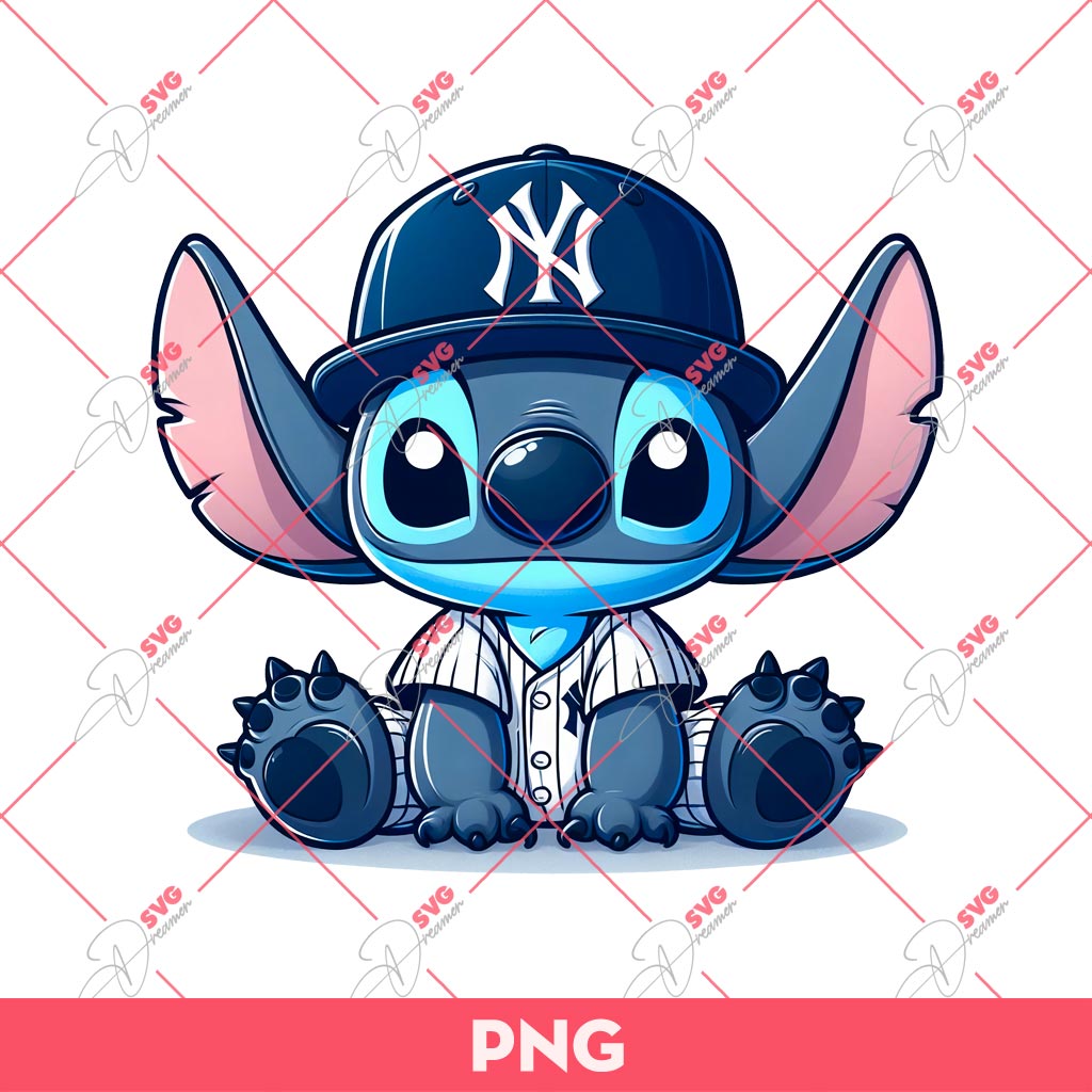 Stitch Yankees PNG, Stitch Baseball PNG, Stitch MLB New York Yankees PNG