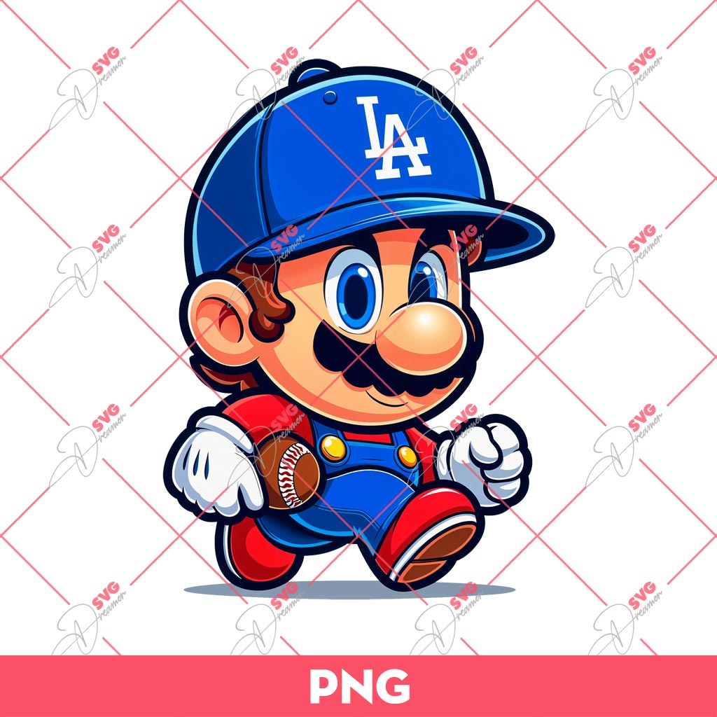 Super Mario Dodgers PNG, Mario Baseball PNG, LA Dodgers MLB PNG