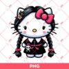 Wednesday Kitty PNG, Hello Kitty Wednesday Addams PNG