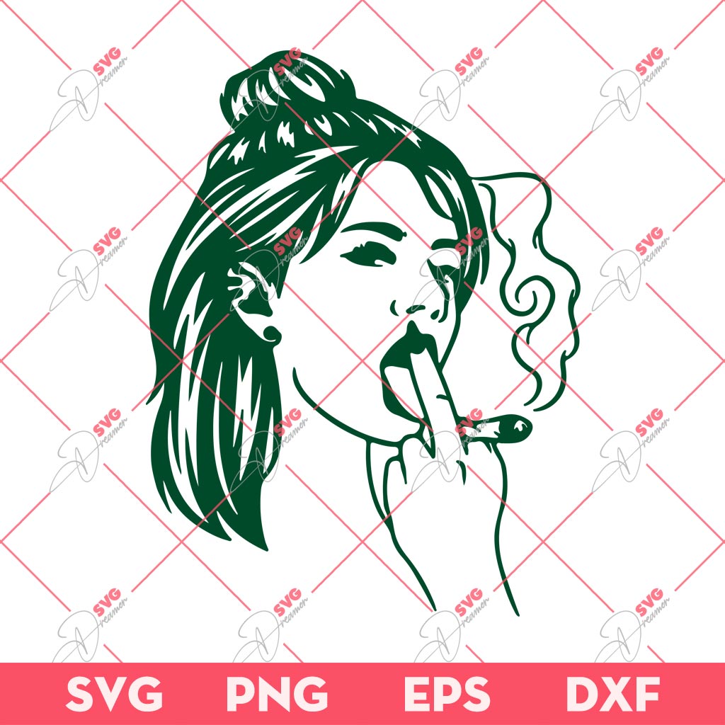 Woman Smoke Weed SVG PNG, Woman Cannabis SVG PNG, Woman Marijuana SVG PNG