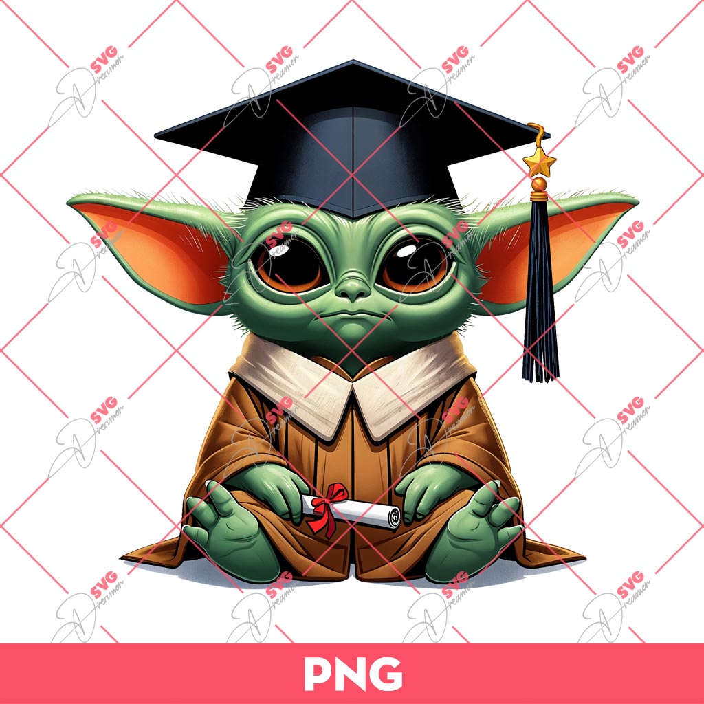 Baby Yoda Senior 2024 PNG, Baby Yoda Star Wars Graduation 2024 PNG