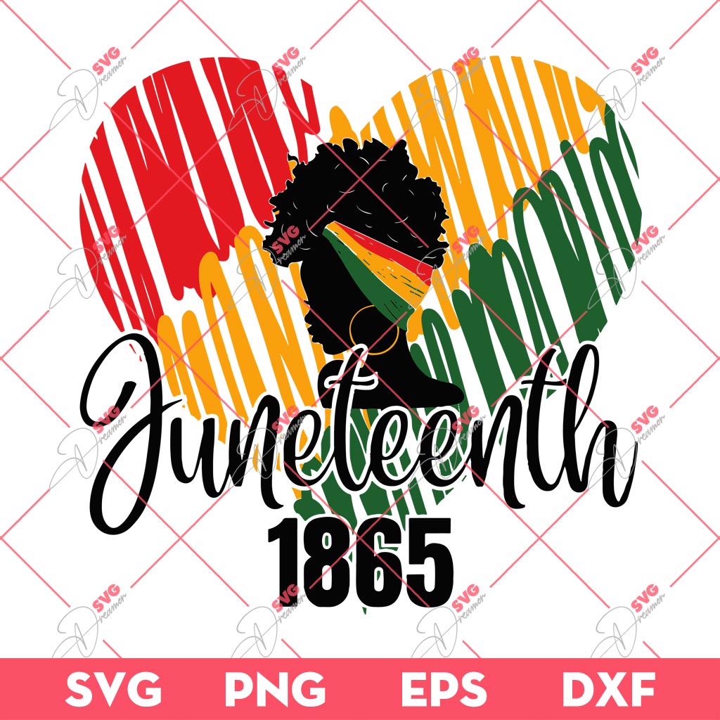 Afro Girl Black History SVG PNG, Juneteenth 1865 SVG PNG