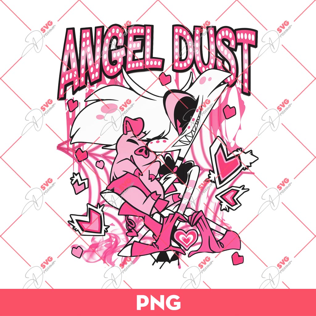 Angel Dust Hazbin Hotel PNG, Hazbin Hotel Angel Dust And Fat Nugget PNG