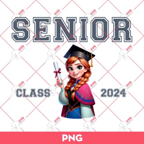 Anna Frozen Graduation 2024 PNG, Disney Anna Princess Senior Class Of 2024 PNG