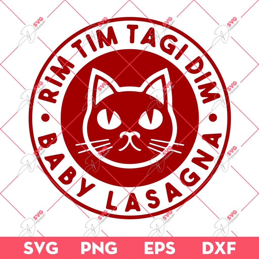 Baby Lasagna Rim Tim Tagi Dim SVG, Baby Lasagna Meow Cat Please Meow Back SVG