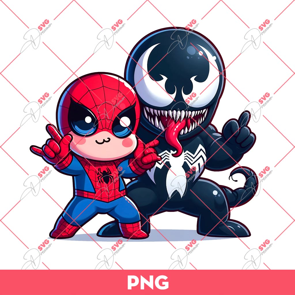 Baby Spider Man And Venom PNG, Cute Spiderman And Venom PNG