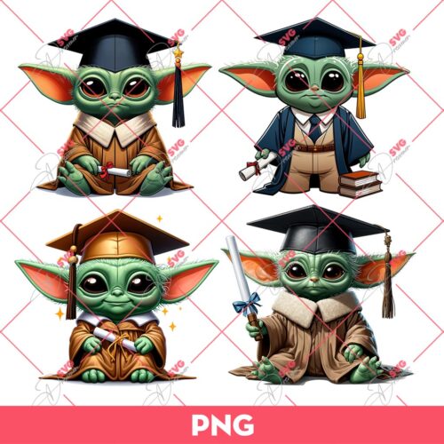 Baby Yoda Senior 2024 PNG, Baby Yoda Star Wars Graduation 2024 PNG