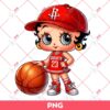 Betty Boop Houston Rockets PNG, Cute Betty Boop Basketball PNG