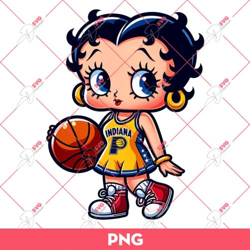 Betty Boop Indiana Pacers PNG, Cute Betty Boop Basketball PNG