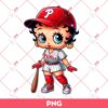 Betty Boop Philadelphia Phillies PNG, Cute Betty Boop Baseball PNG