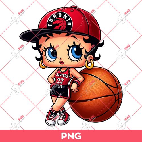 Betty Boop Toronto Raptors PNG, Cute Betty Boop Basketball PNG